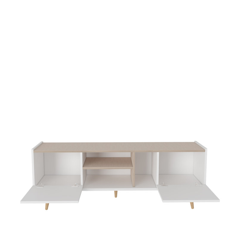 Kishana TV Stand for TVs up to 70", White/Beige