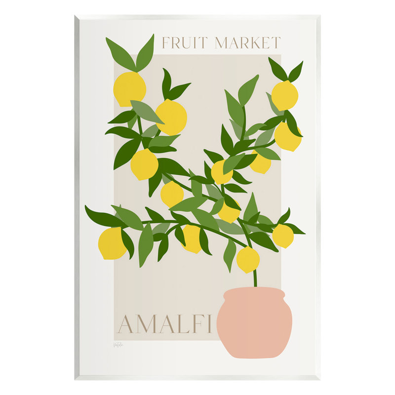 Minimal Lemon Branch Wall Plaque Art by Natalie Carpentieri, 19" H x 13" W