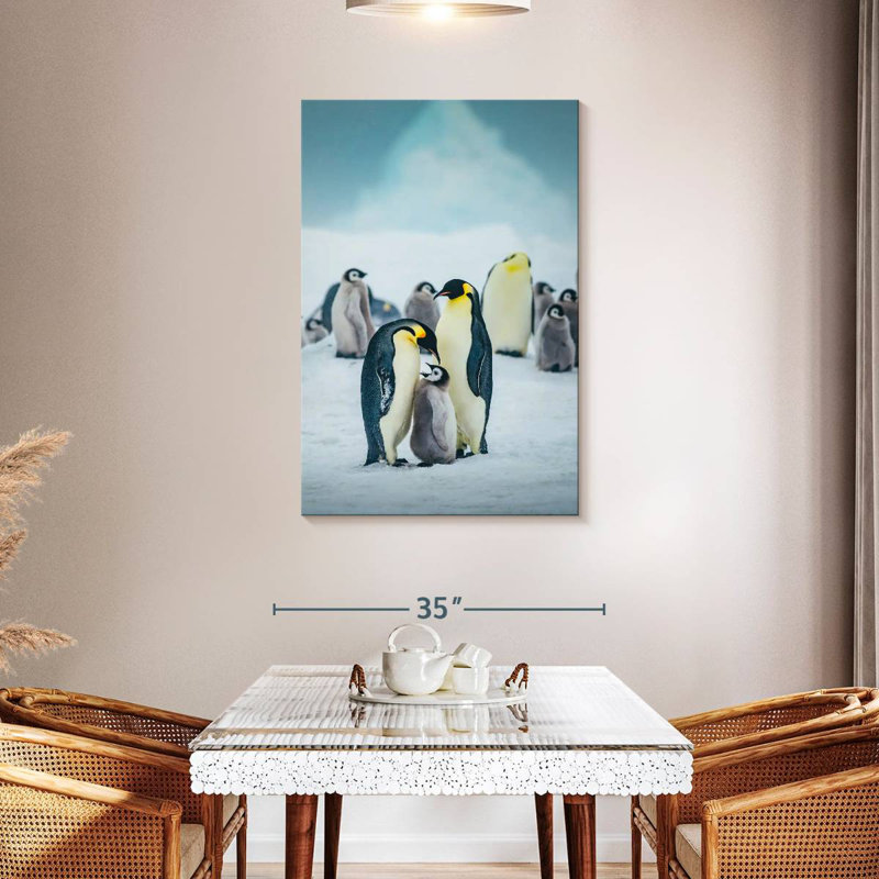 Pingouins sur glace, H 45 po x l 30 po