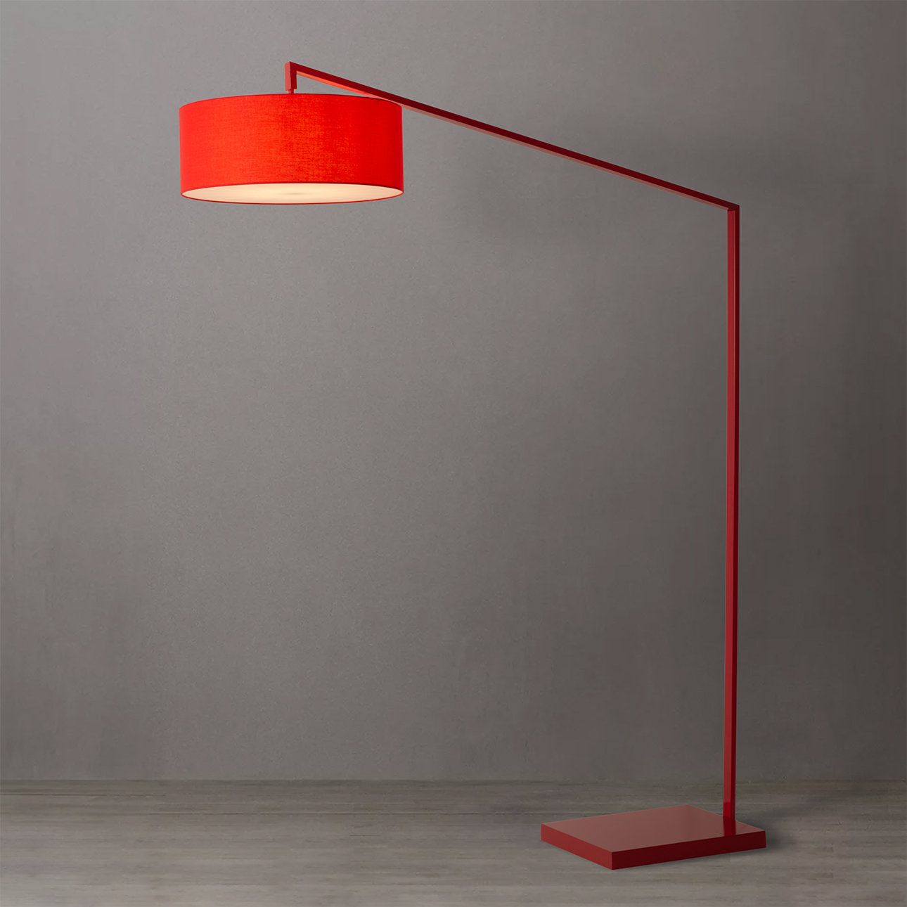 Nova Stretch Arc Floor Lamp - 87", Red, Marble Base