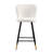 Modern Style Barstool,With White Seats, Black Metal Legs, And Gold - Tipped Ends