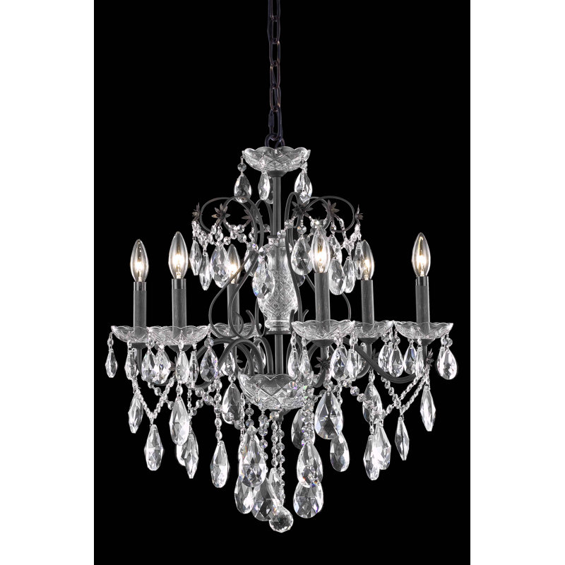 Lustre classique / traditionnel à 6 lumières de style bougie Dagmar, Coupe royale