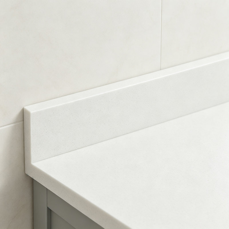 21 inch Quartz White Vanity Side Splash, 21 in. Side Splash