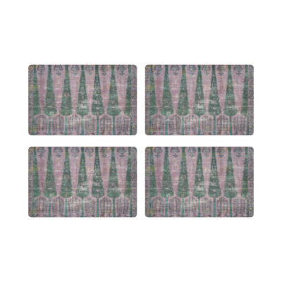 Topkapi Garden Vegan Leather Rectangle Pebble Placemat