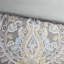 Housse de couette 5 pièces en coton gris / double / grand avec coussin décoratif bleu 5 pièces