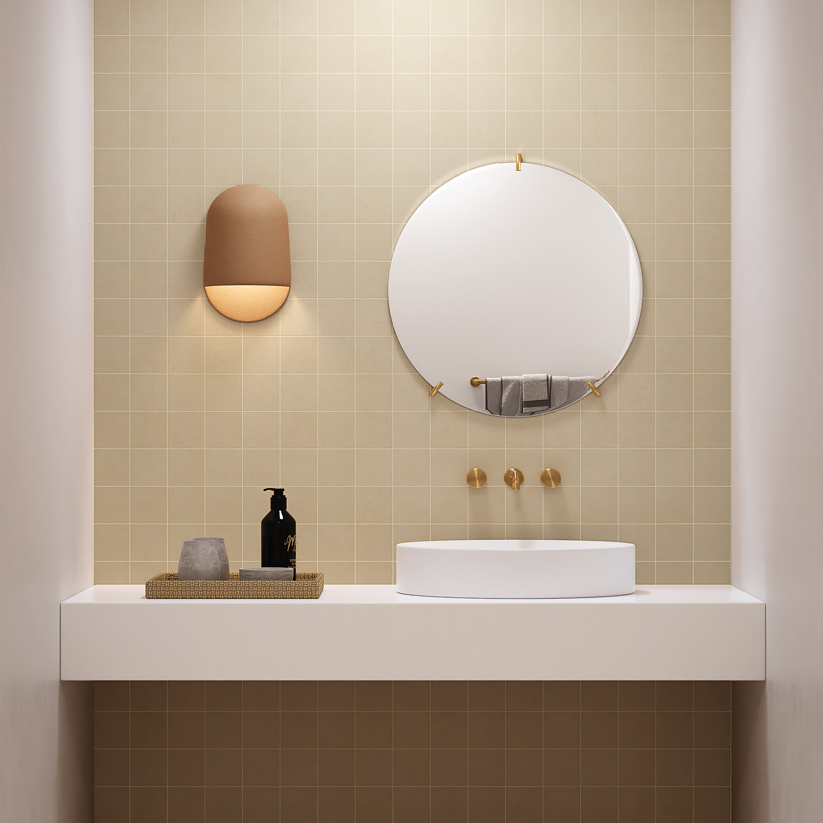 Sahara 4" x 4" Porcelain Tile, Ecru
