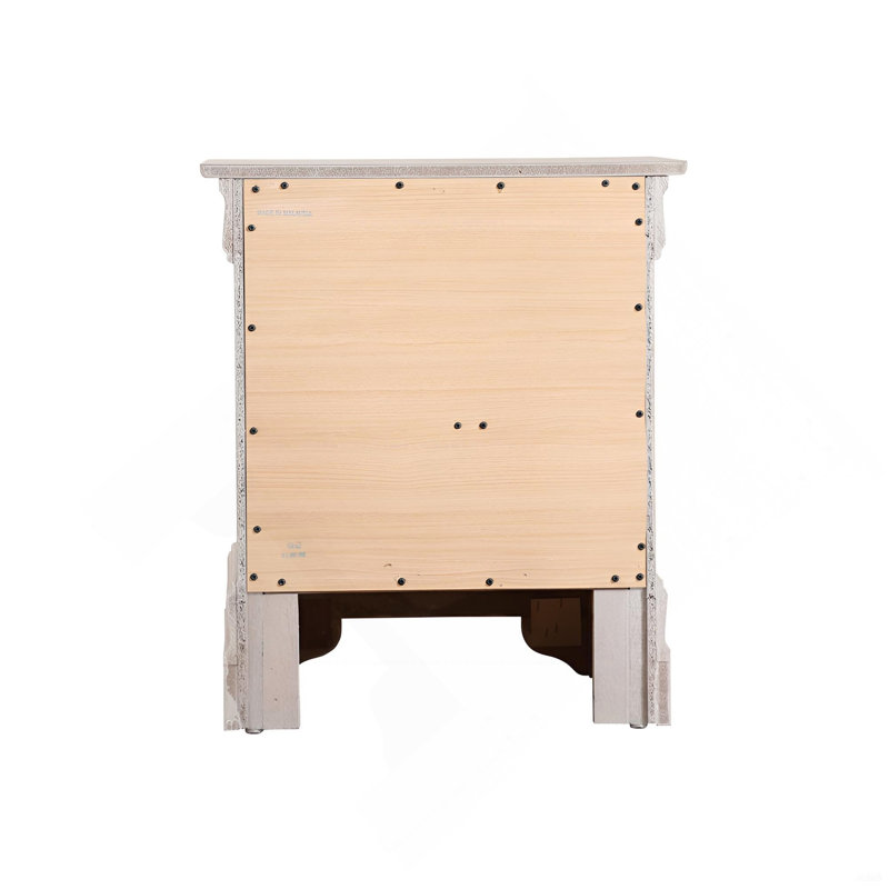 Elegant Silver Champagne Nightstand, Champagne