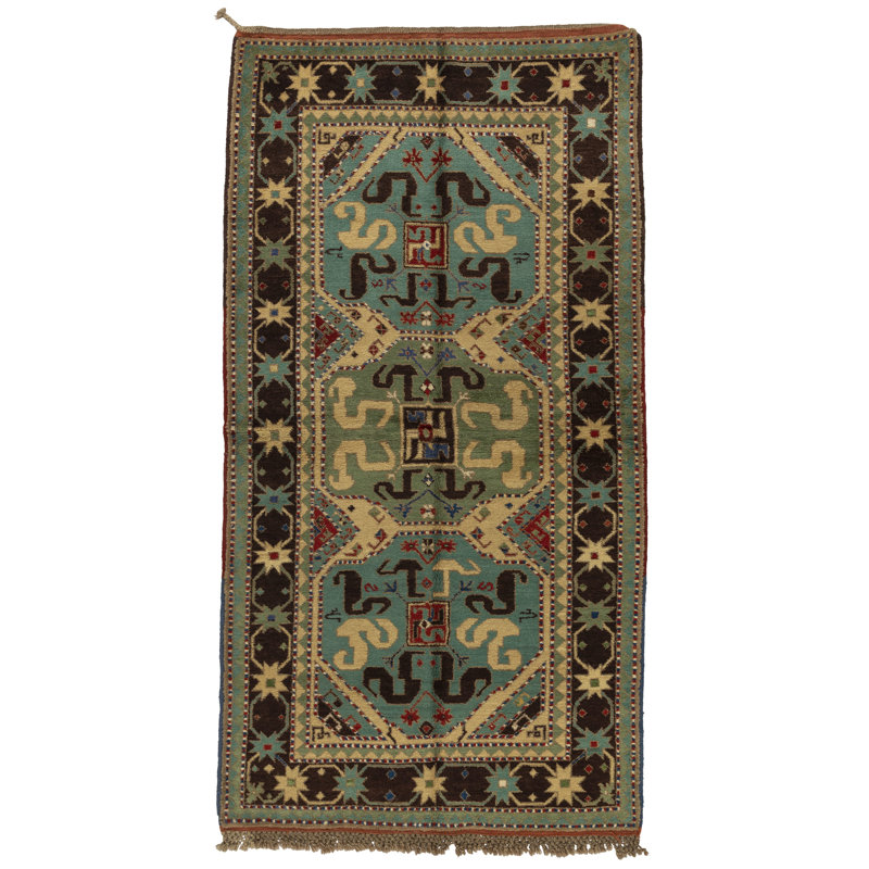 One-of-a-Kind 4' x 7' Hand Knotted Area Rug