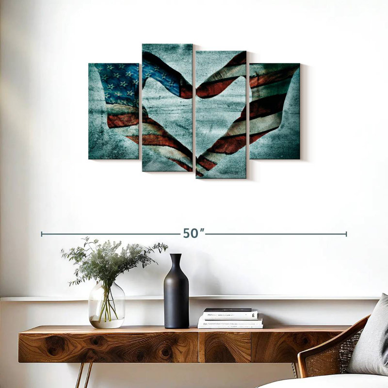 Borges USA Heart Hands, 22" H x 36" W