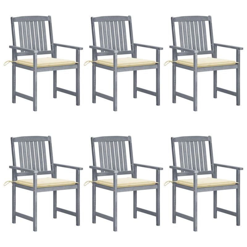 Chaise de patio avec coussins Ariyeh, Gris, Crème