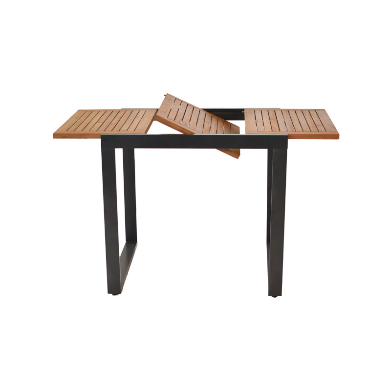 Cainin Rectangular Metal Extendable Outdoor Dining Table , 80cm cm W 90cm cm D, Graphite details, 74cm H x 80cm L x 70cm W