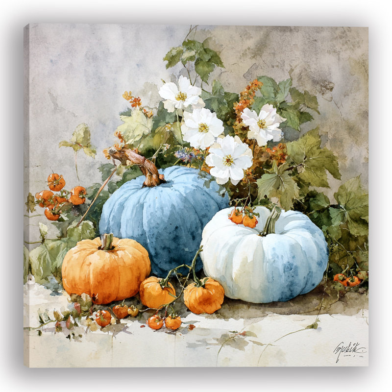 «Pumpkin Harvest Still Life», art mural sur toile tendue