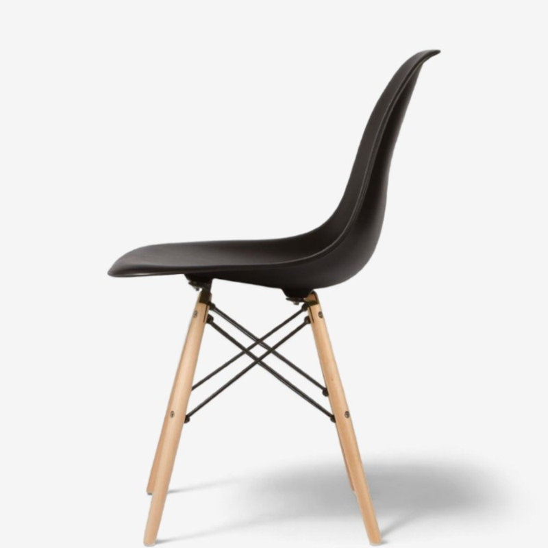 Neveyah Plastic Dining Chair, Black
