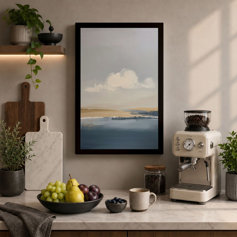 Quiet Dawn Coastal - Wrapped Canvas, 18x12 - 45.7 x 30.5 cm, Sage Border