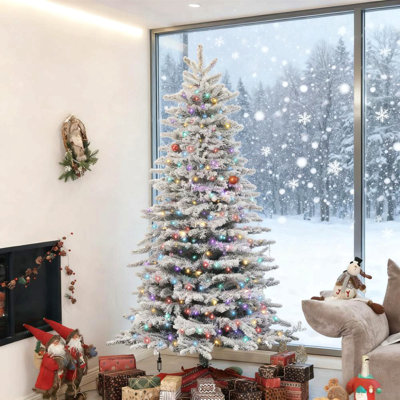 6.5Ft Snow Flocked Artificial Christmas Tree