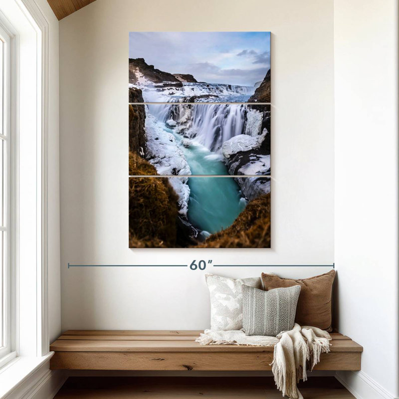 Chutes d'hiver Alvord Gullfoss, H 50 po x l 32 po