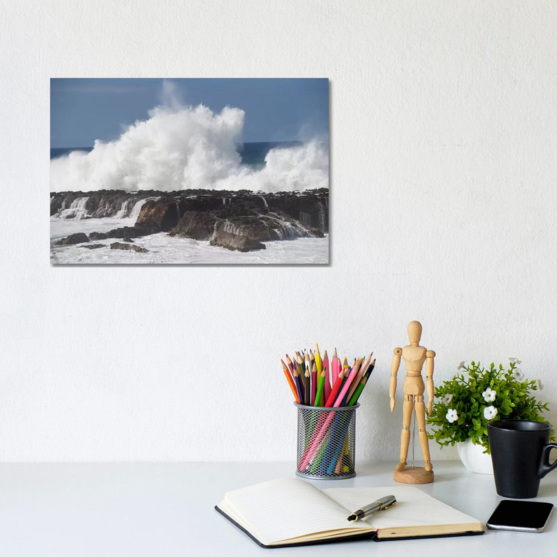 Waves Breaking On The Coast, Hawaii, USA by Panoramic Images - Wrapped Canvas Print, 20.32cm H x 30.48cm W x 1.91cm D