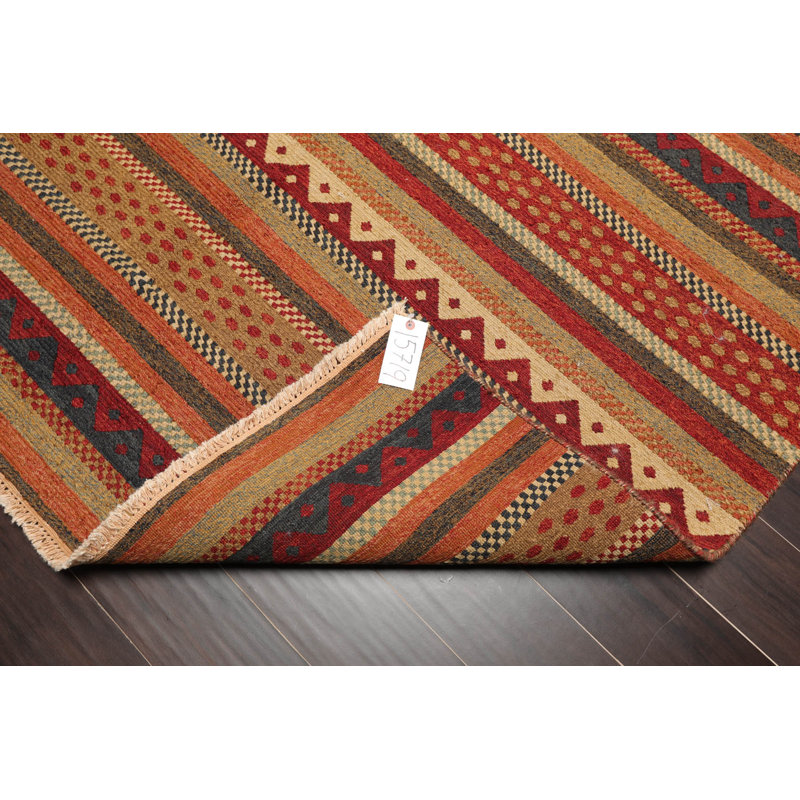 Tapis oriental rouge en laine noué à la main Nourison Nourmak 5 pi 11 po x 9 pi Isabelline