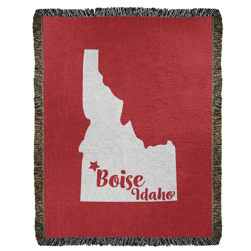 Jeté en coton tissé boise idaho, l 60 po x L 80 po, Rouge