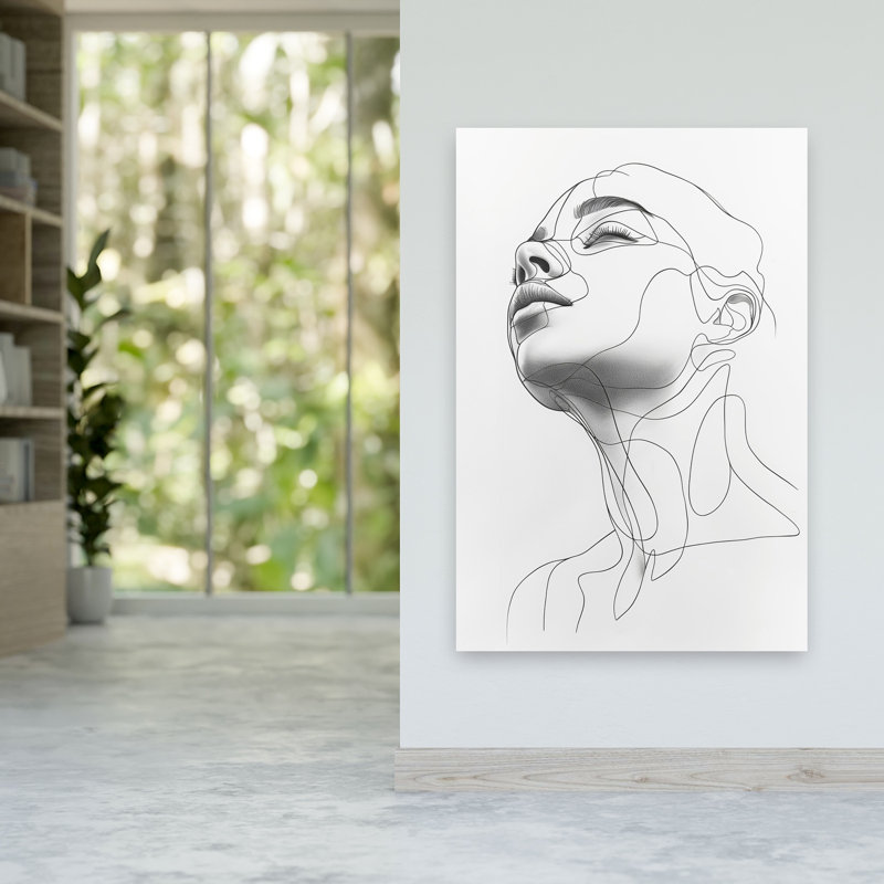 «Serene Line Woman», reproduction d'art murale moderne abstraite, 60" H x 40" W