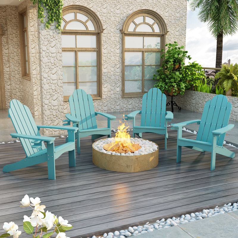 Reyer Outdoor Adirondack Set, Teal