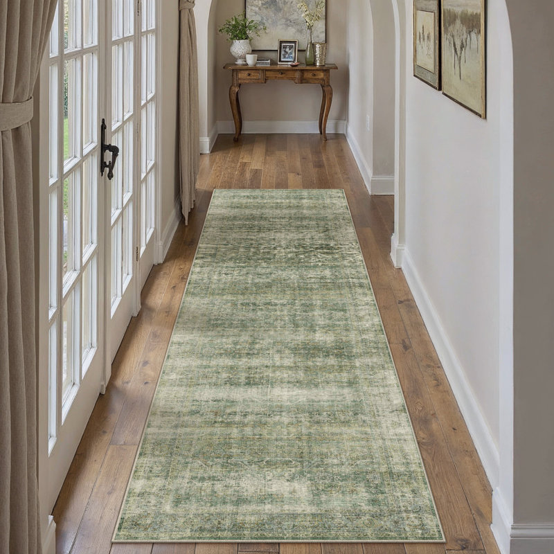Tapis lavable rétro avec envers antidérapant Elias, Tapis de couloir 2 pi x 8 pi