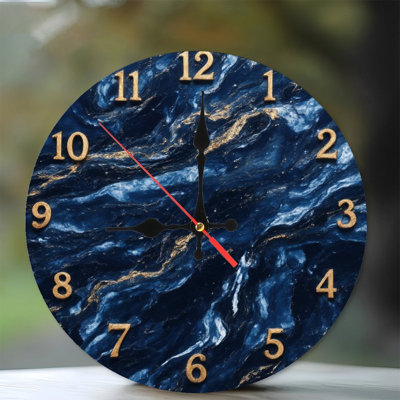 Gold Clock Numbers Blue Gold Marble