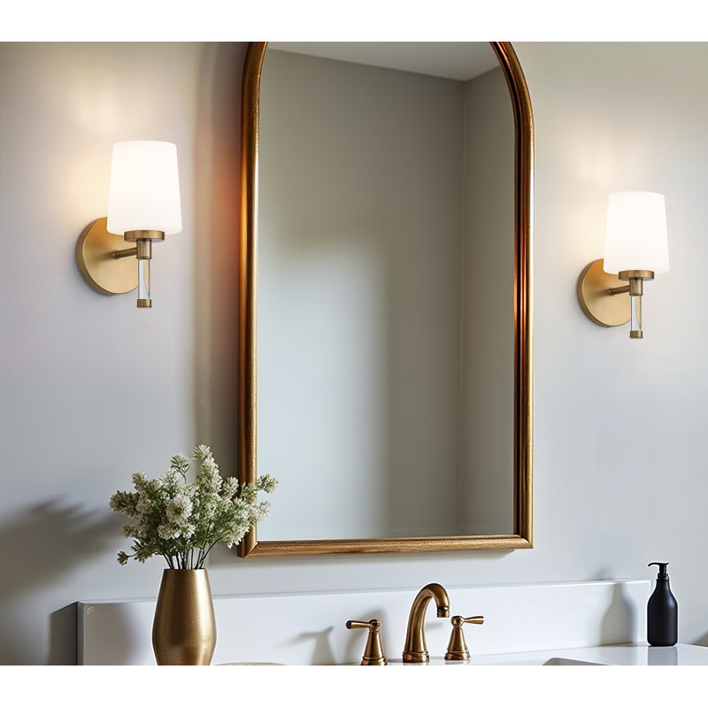 Meuble-lavabo moderne 1 lumière Kinzie, Doré