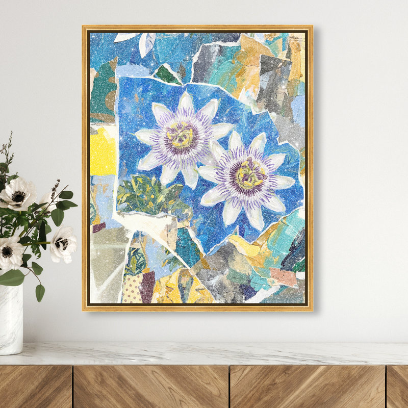 Blue Spring Floral & Botanical Canvas Print by Oliver Gal, Black Frame, 16 x 20, 21"H x 25"W, Gold Floater Frame