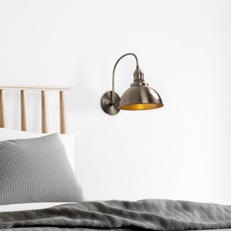 Lampe murale rétro avec corps en métal 10,6 x 10,6 x 14,2 pouces | Douille E27, 15 W maximum | Design bohémien et scandinave, couleur unie | Capuchon et plaque de base en métal durable, parfait pour le salon, la chambre à coucher ou le bureau | Homologué IP20 pour une utilisation intérieure
