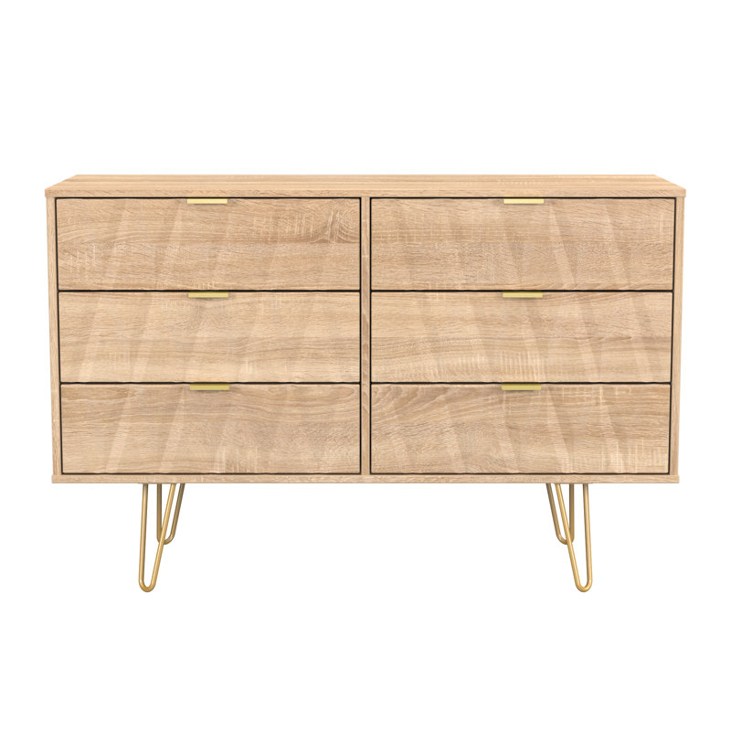 Baturhan 6 Drawer Wide Chest (Ready Assembled), Bardolino Oak