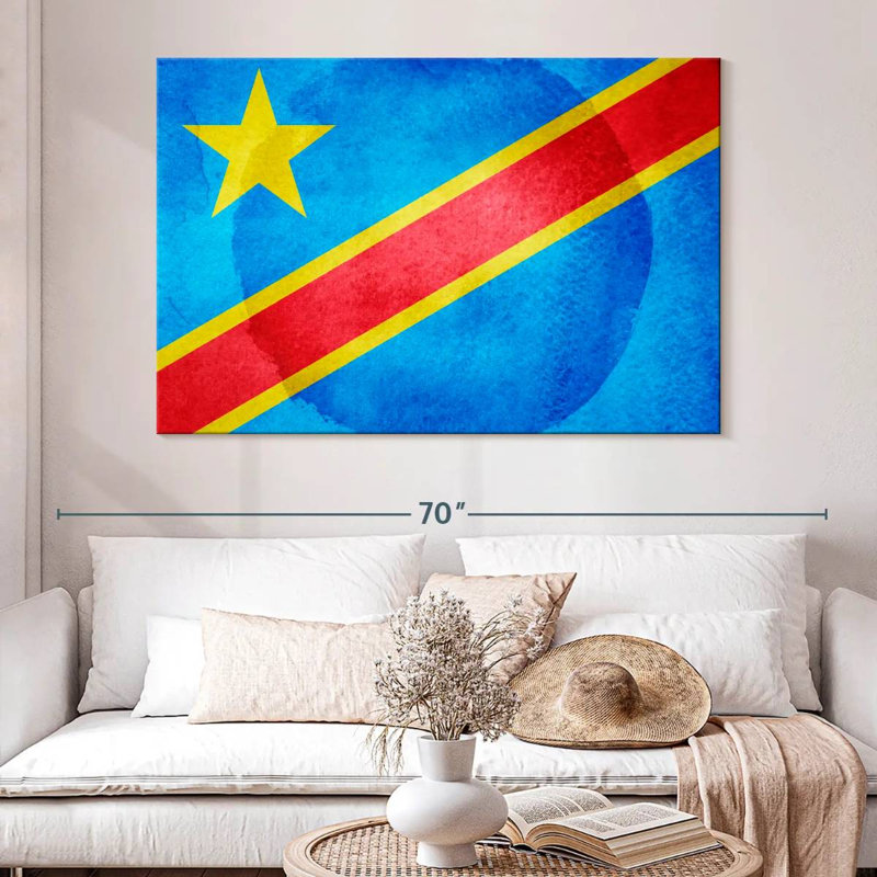 Borges Washed Congo Flag, 34" H x 51" W