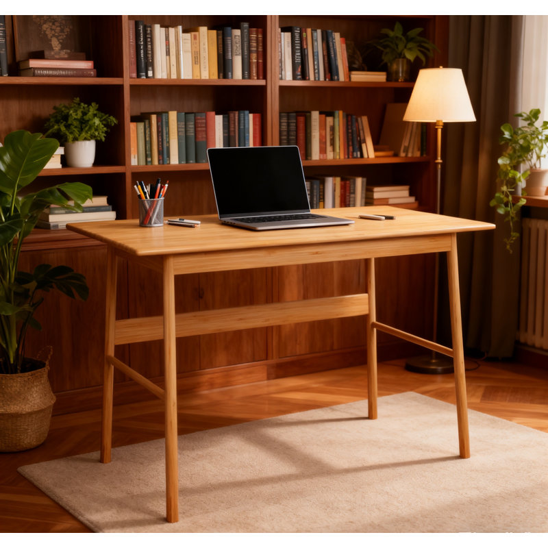 Nouveau bureau d'ordinateur, bureau d'écriture en bambou, bureau de travail simple et moderne pour bureau à domicile, bureau de bureau