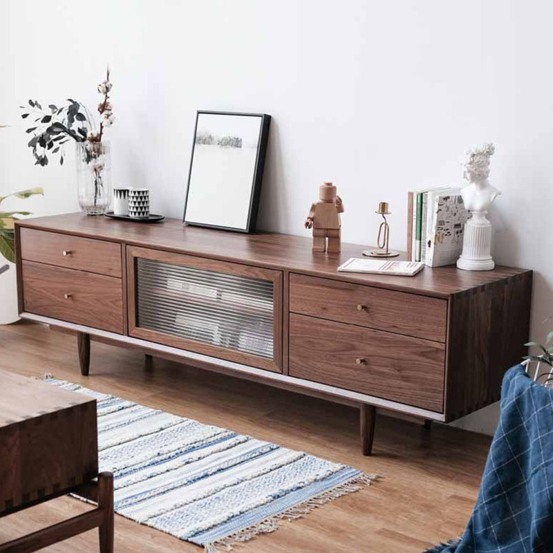Simple black walnut TV audio-visual cabinet