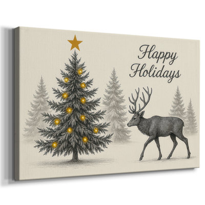 Tinsel-Gold Nativity Carol-Premium Gallery Wrapped Canvas
