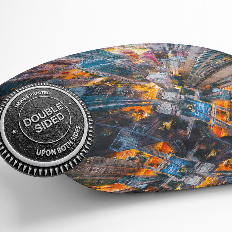 Looking Down on Hong Kong Painting Cushion with Filling, 55cm H x 55cm W x 20cm D