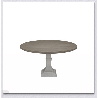 Tannen 59-Inch Round White And Gray Dining Table, For Modern And Compact Spaces