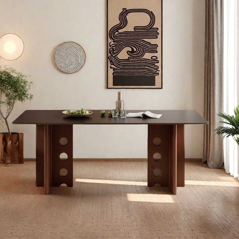French-Style Rectangular Marble Dining Table, 29.5"H x 70.9"L x 31.5"W
