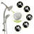 5" Multi Function Shower Head In Brushed Nickel With Adjustable Slide Bar - 5 Spray Patterns For Handheld And Settings Comfortable Bath