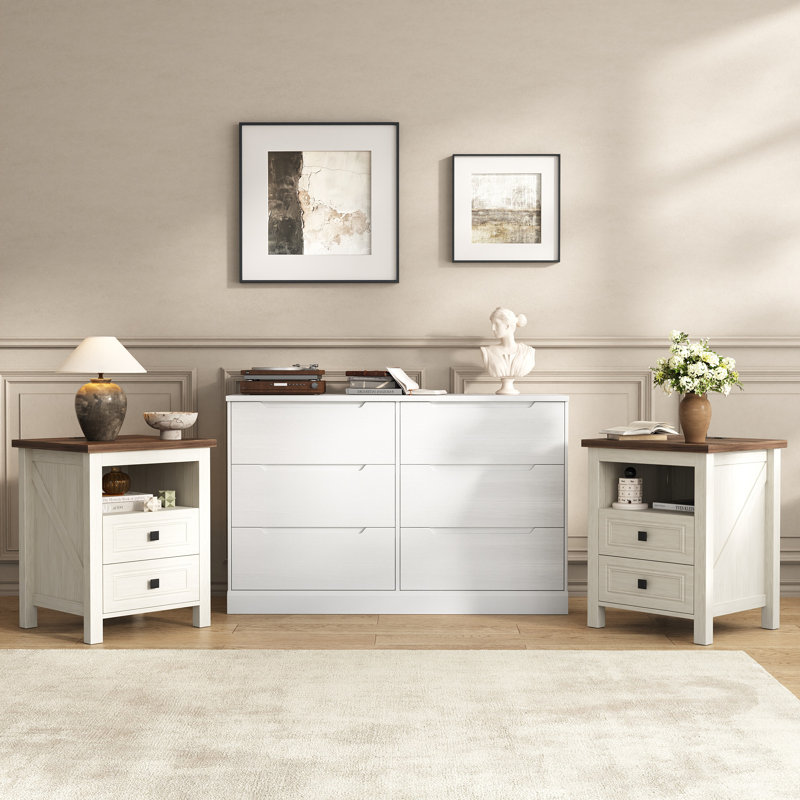 Ensemble de chambre à coucher Emy , Blanc / blanc
