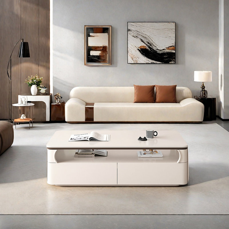 Pure solid wood cream style coffee table