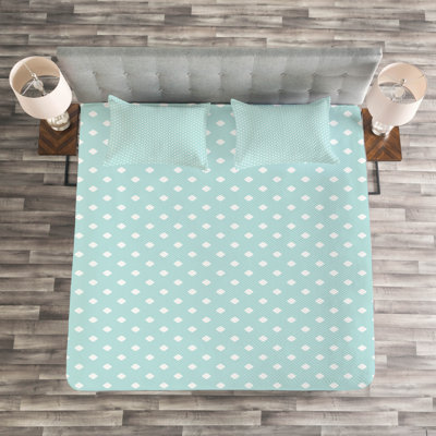 Adae Pale Blue/White Microfibre Bedspread Set