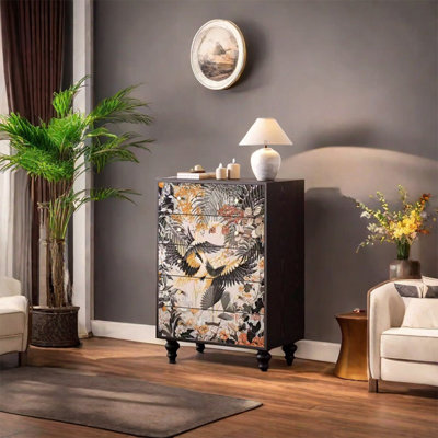 Armoire de rangement spacieuse en pin multi-tiroirs