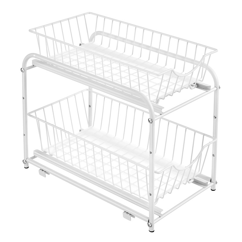 Amald Adjustable Stainless Steel Dish Rack, Matte White