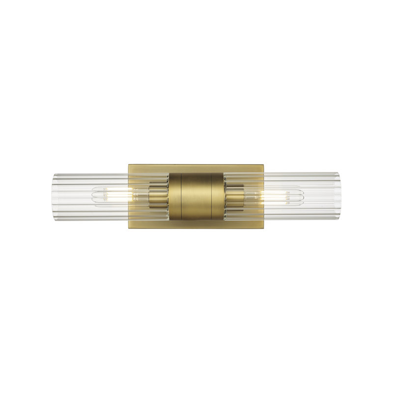Maebell 2 - Light Dimmable Vanity Light, Brushed Brass, Clear