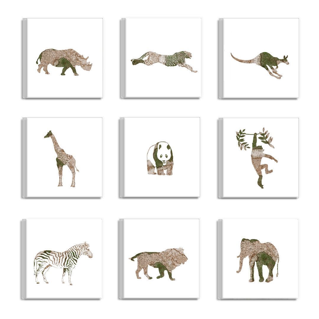 " Map Animal Adventure Safari " by Daphne Polselli 9 - Pieces Latitude Run®