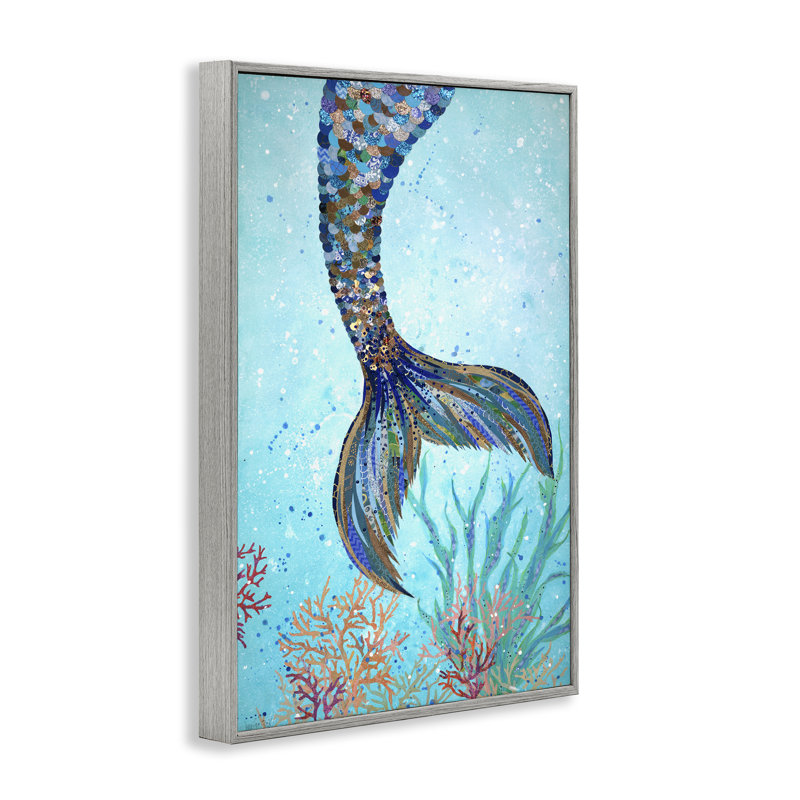 «Tall Tails Mermaid», art de la giclée encadrée par Jennifer Peck, Estampe numérique Farmhouse, H 24 po x l 16 po