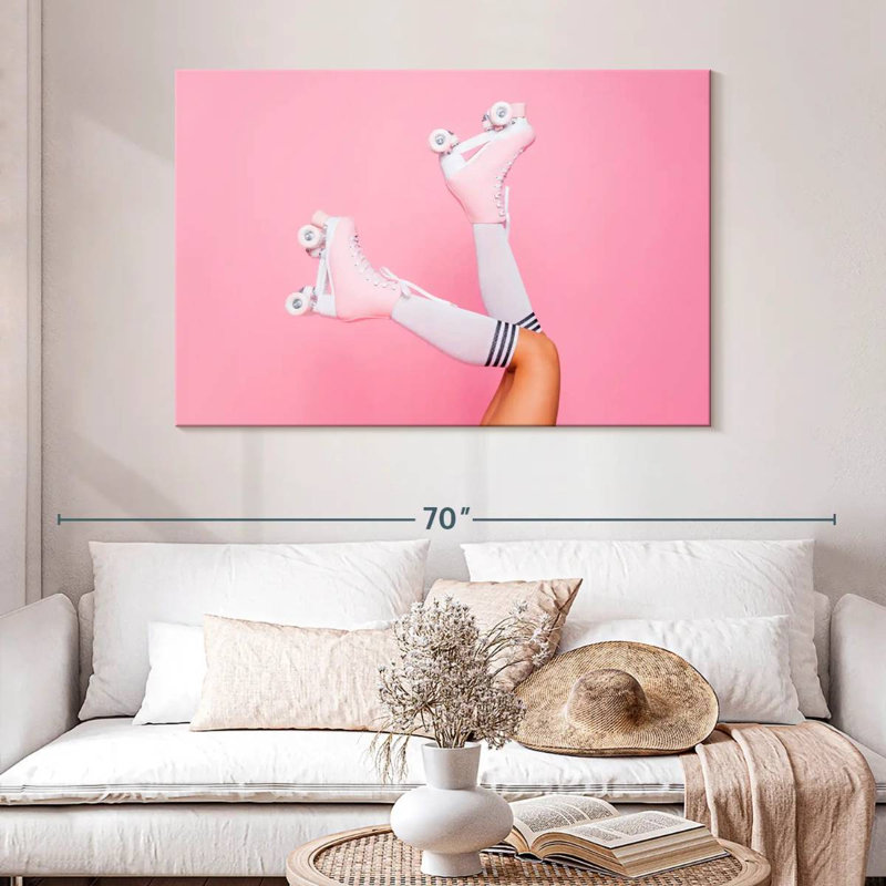 Senne Pink Roller Skates, 32" H x 48" W