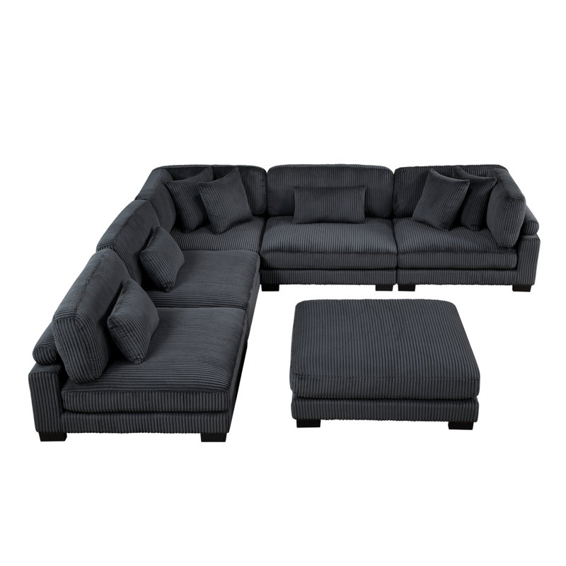 Canapé modulaire avec repose-pieds 6 pièces Traverse