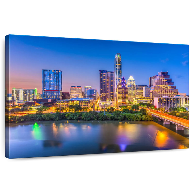 Sirci Austin, Texas, au crépuscule, H 8 po x l 12 po